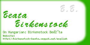 beata birkenstock business card